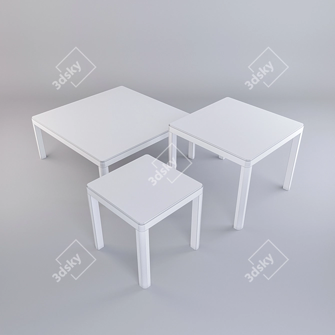 Smania Aston Tables 100/70/50 3D model image 2