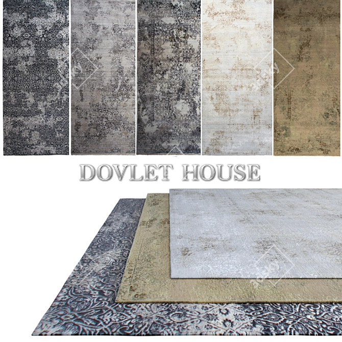DOVLET HOUSE Carpets Set - 5 Pieces (Part 21) 3D model image 1