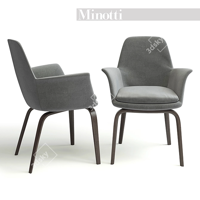 Italian Design: Minotti York and Lou Round 3D model image 2
