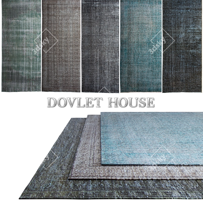 DOVLET HOUSE 5-Piece Carpets Set 3D model image 1