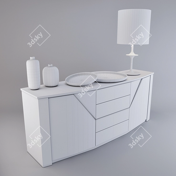 Smania Tribeca Comod, Bastet Lamp, Talia Trays, Ares Vases 3D model image 3