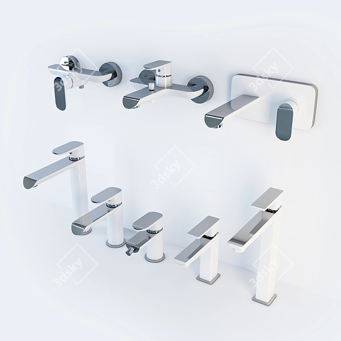 Luxury Bathroom Set: Sacramento & Apure 3D model image 1