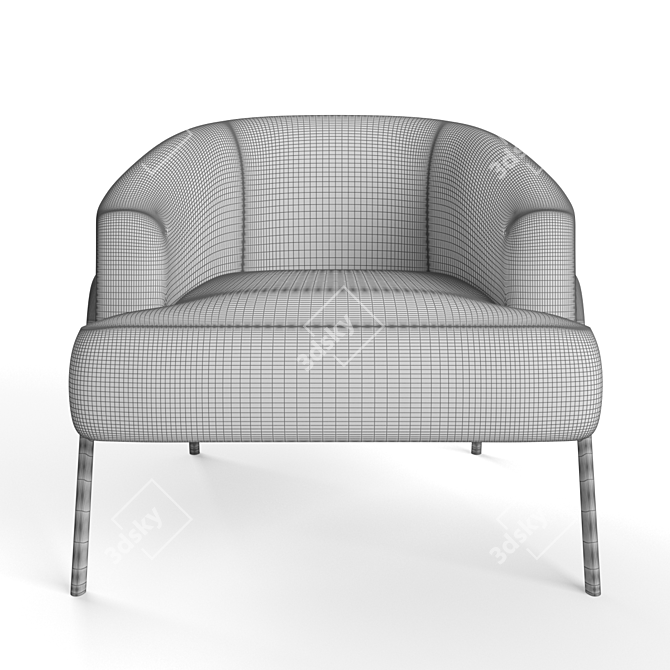 Stylish Gray Paolo Accent Chair 3D model image 3