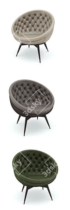 Luxury Leather Armchair: V-Ray Compatible 3D model image 2