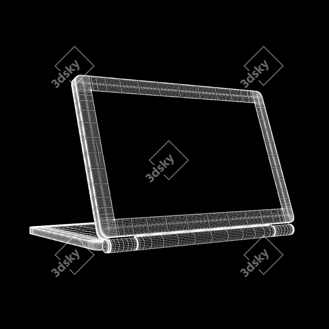 Folding LCD Travel Clock Desk 3D model image 3