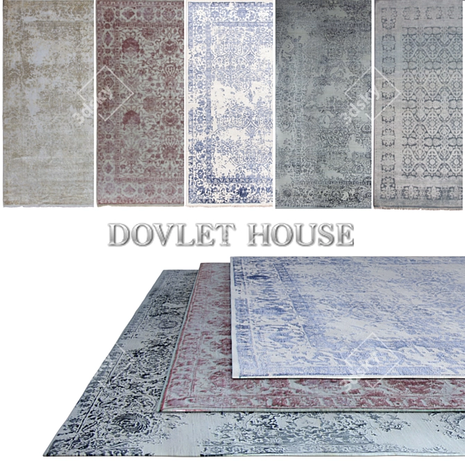 Luxurious Carpets Set by DOVLET HOUSE 3D model image 1