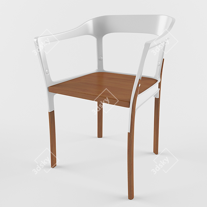 Modern Steelwood Chair & Armchair 3D model image 1