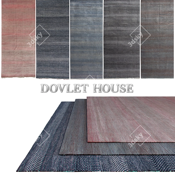 Dovlet House 5-Piece Carpets Set 3D model image 1