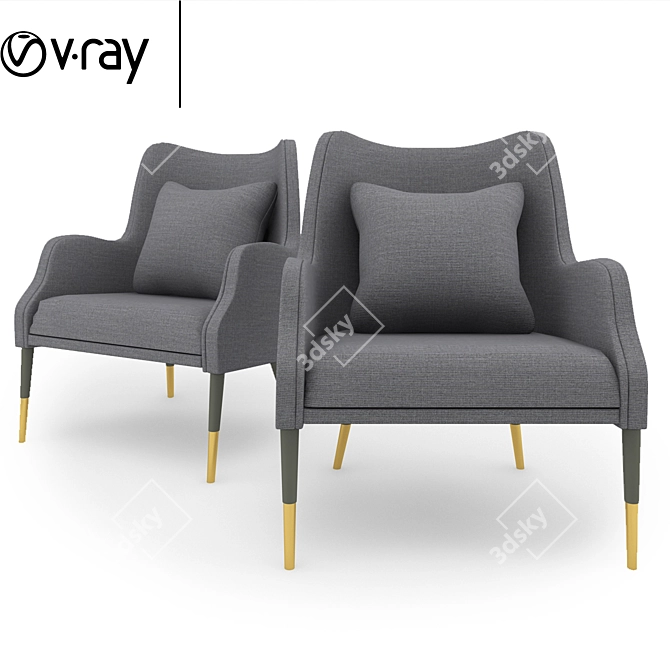 Elegant Carver Armchair: Stylish Design & Superior Comfort 3D model image 1