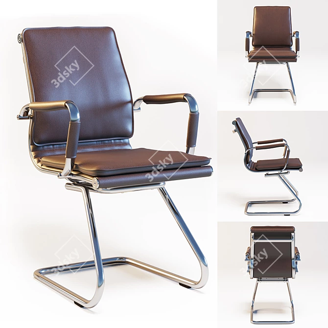 Executive Low Back Office Chair 3D model image 1