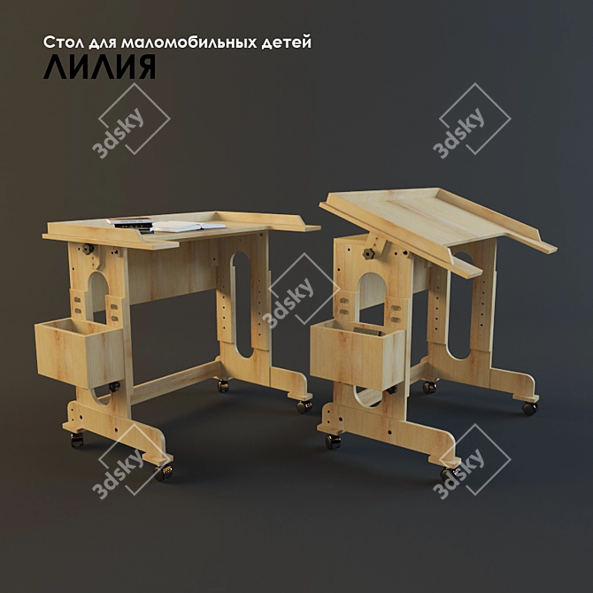 German-made Kids' Mobile Desk  3D model image 1