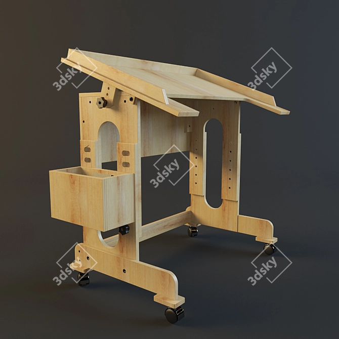 German-made Kids' Mobile Desk  3D model image 2