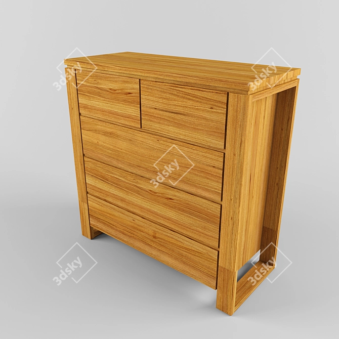 Bergen B-5 Chest: Simple Design, Ample Storage 3D model image 1