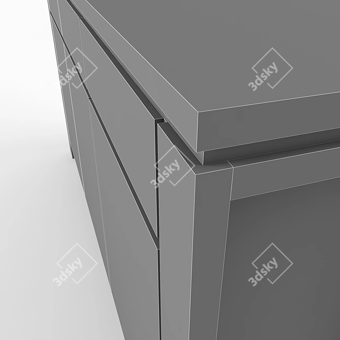 Sleek Bergen TV Stand - B-33 3D model image 3