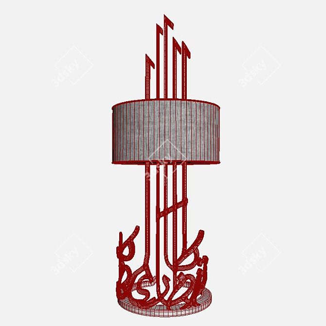 Sleek Arabic-inspired Alef Lamp 3D model image 2