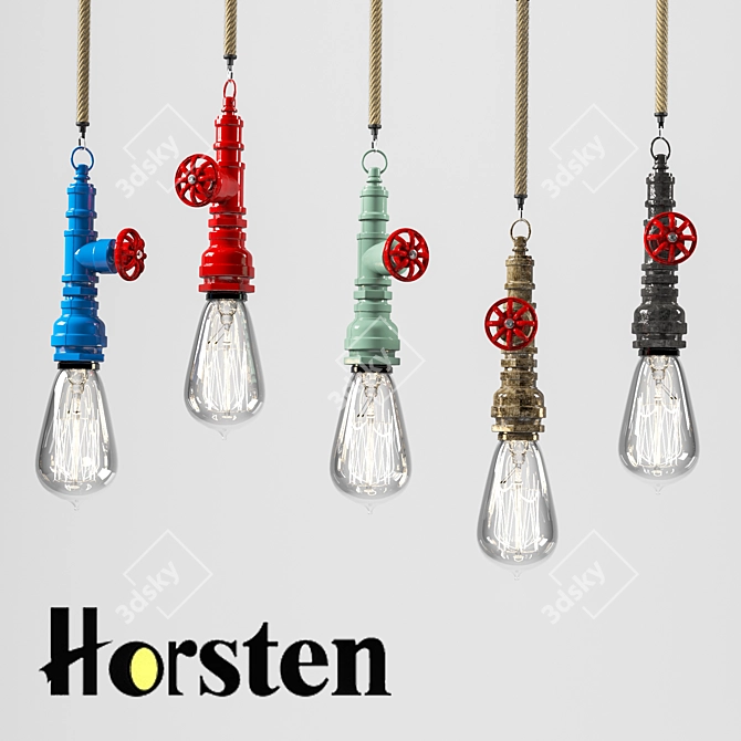 Horsten Iron Pendant Lights 3D model image 1