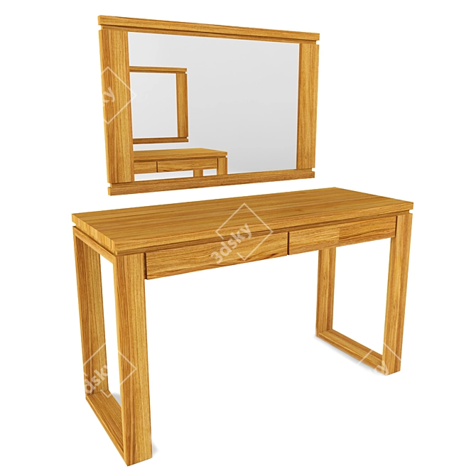 Bergen Wall Mirror & Table 3D model image 1