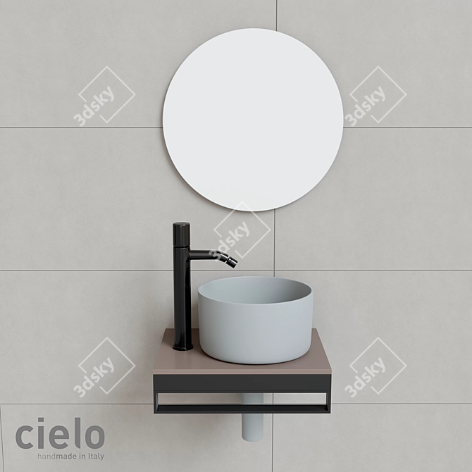 Cielo Shui Comfort: Smooth Round Washbasin 3D model image 1