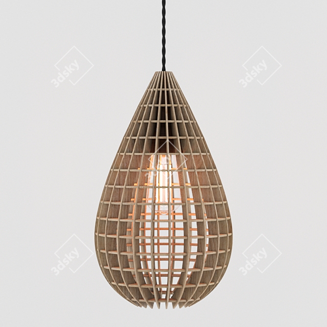 Elegant Laser Cut Ceiling Fixture 3D model image 1