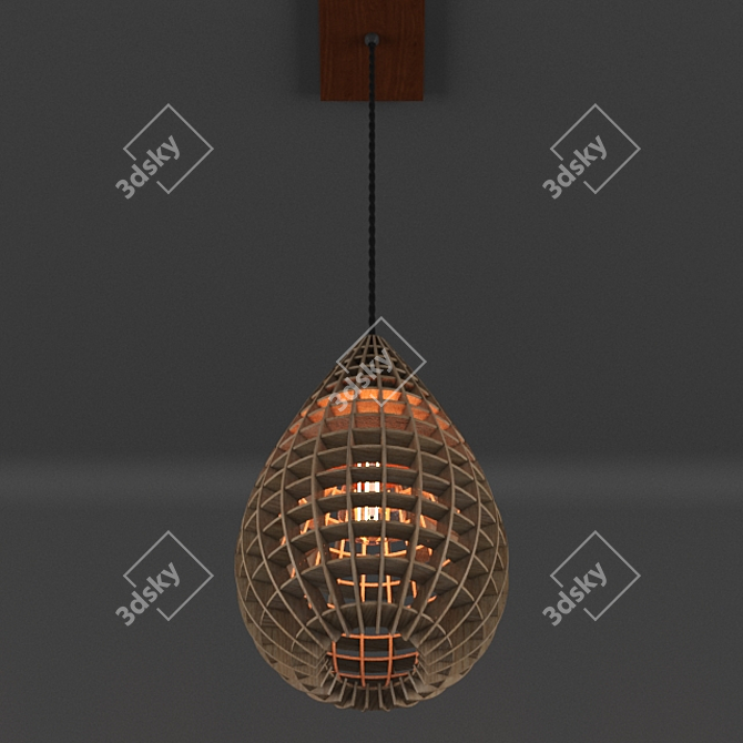 Elegant Laser Cut Ceiling Fixture 3D model image 2