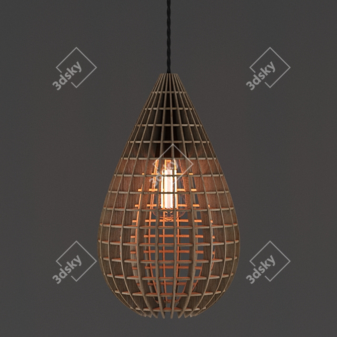 Elegant Laser Cut Ceiling Fixture 3D model image 3