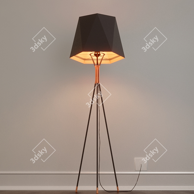 Stylish Tripod Floor Lamp 3D model image 1