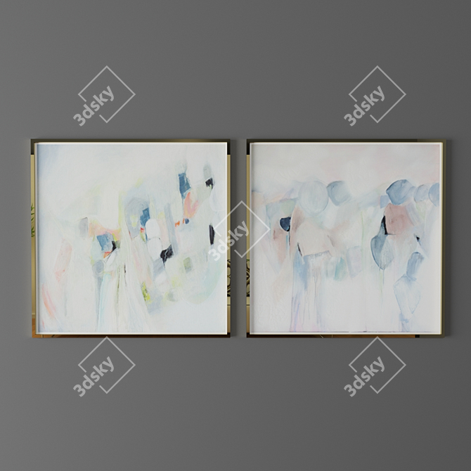 Vibrant Abstract Art Set 3D model image 2