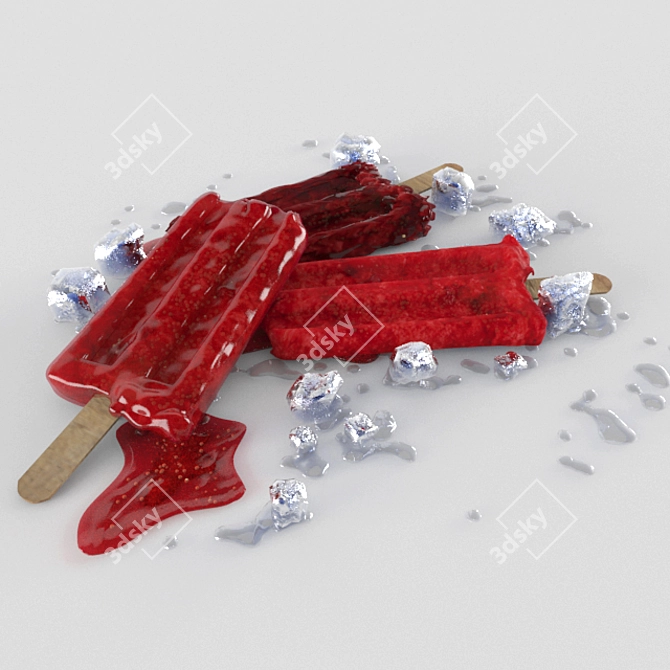 Fruity Stick Ice Cream 3D model image 1