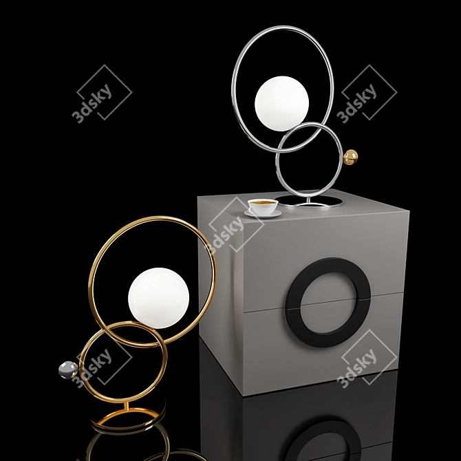 Elegant Zoe Table Lamp Duo 3D model image 1