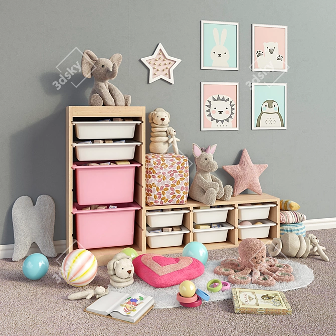 IKEA Toy Storage Set: Furniture, Decor & More 3D model image 2