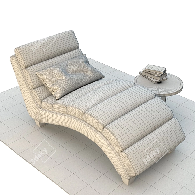 Elegant Chocolate Leather Sofa 3D model image 3
