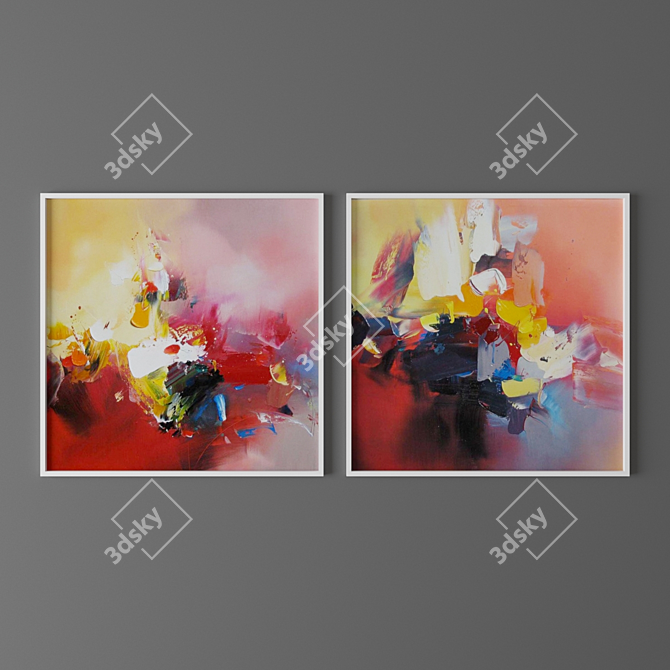 Abstract Art Set: 24" x 24 3D model image 3