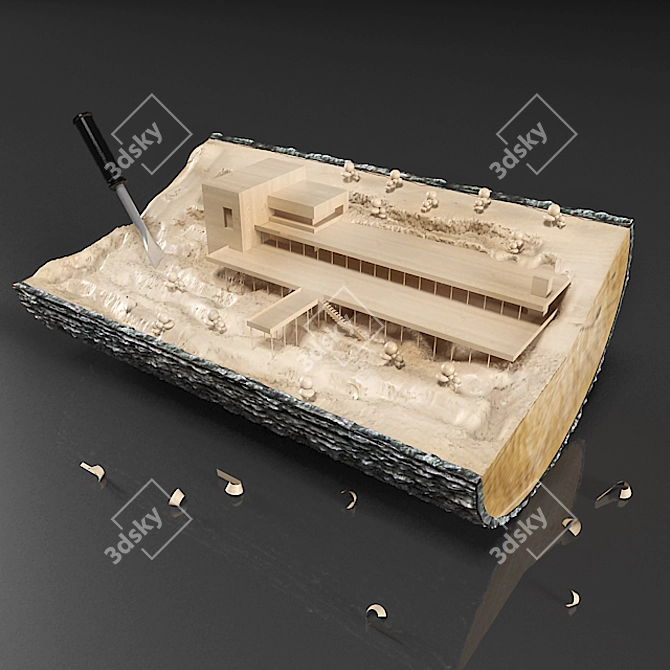 Cozy Wooden Cabin 3D model image 1