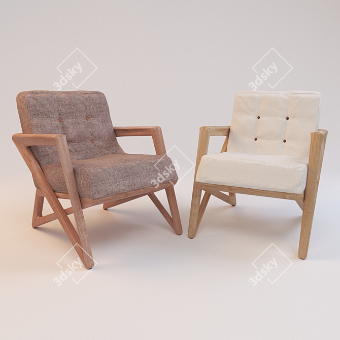 Elegant Lounge Chair: Inspired by Sergio Rodriguez 3D model image 1