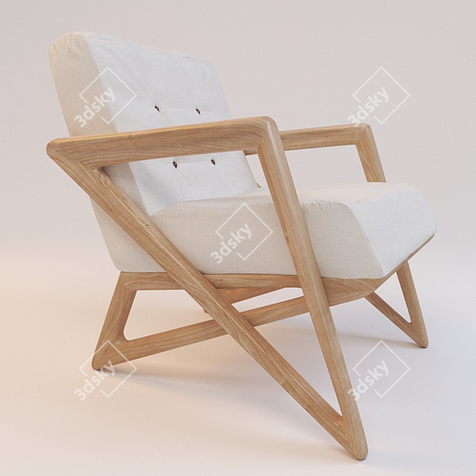 Elegant Lounge Chair: Inspired by Sergio Rodriguez 3D model image 2