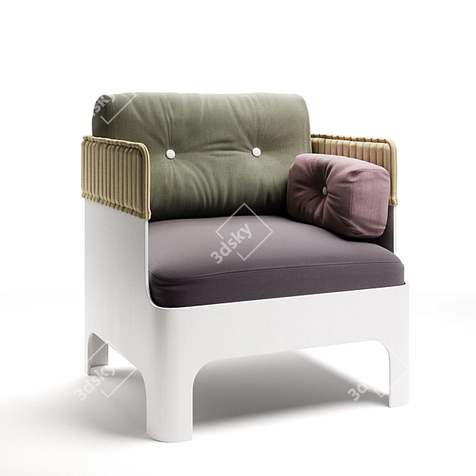 Stylish Blastation KOJA Easy Chair 3D model image 2