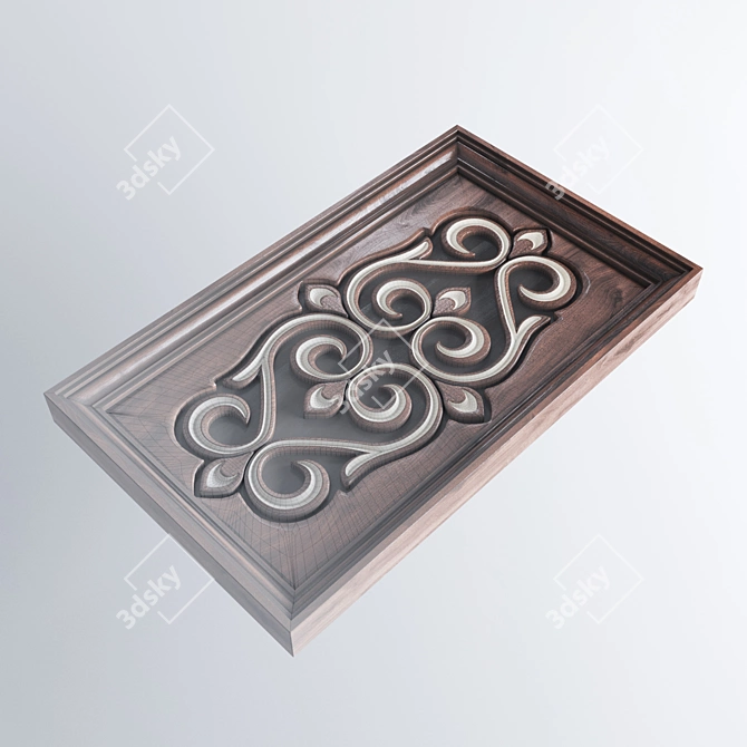 Uzbek Woodcarving Panel 3D model image 2