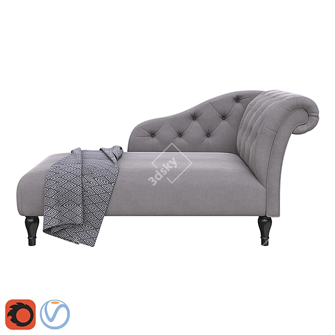 Elegant Marquess Couch 3D model image 1