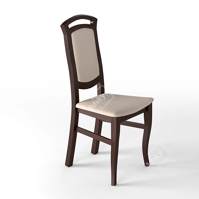 Classic Oak Chair: Timeless Design & Exceptional Quality 3D model image 1