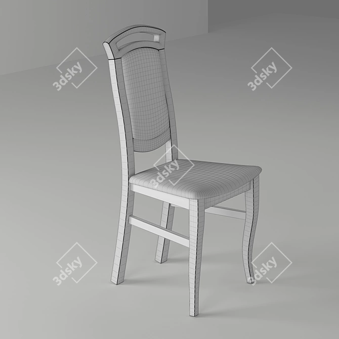 Classic Oak Chair: Timeless Design & Exceptional Quality 3D model image 2