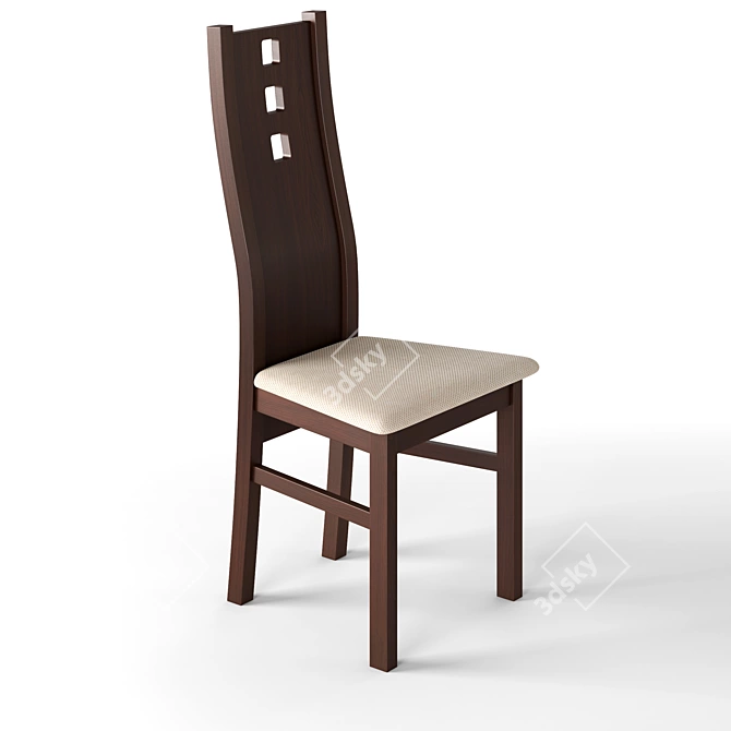 Elegant Oak Chair 3D model image 1