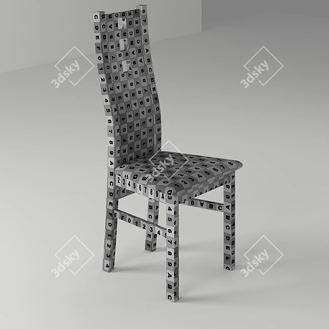 Elegant Oak Chair 3D model image 3