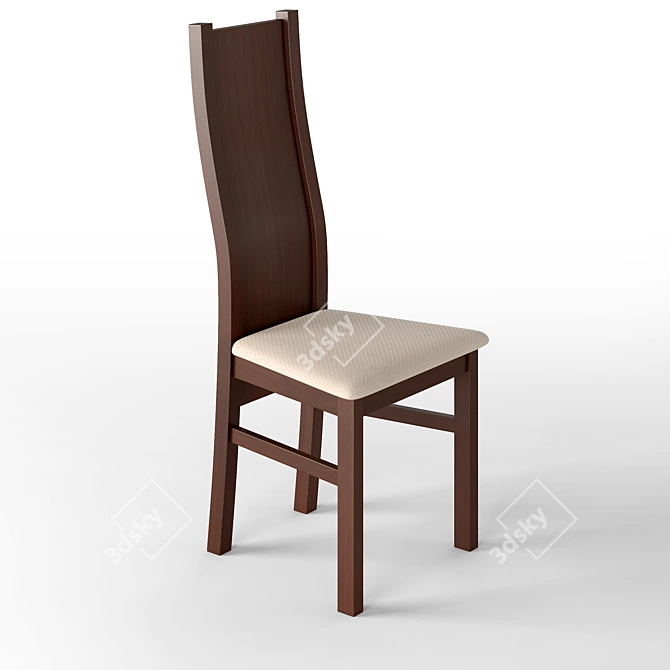 Classic Oak Chair 3D model image 1