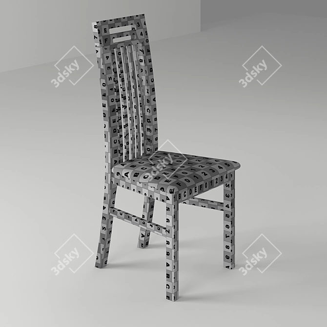 Classic Oak Chair: Elegant and Timeless 3D model image 3