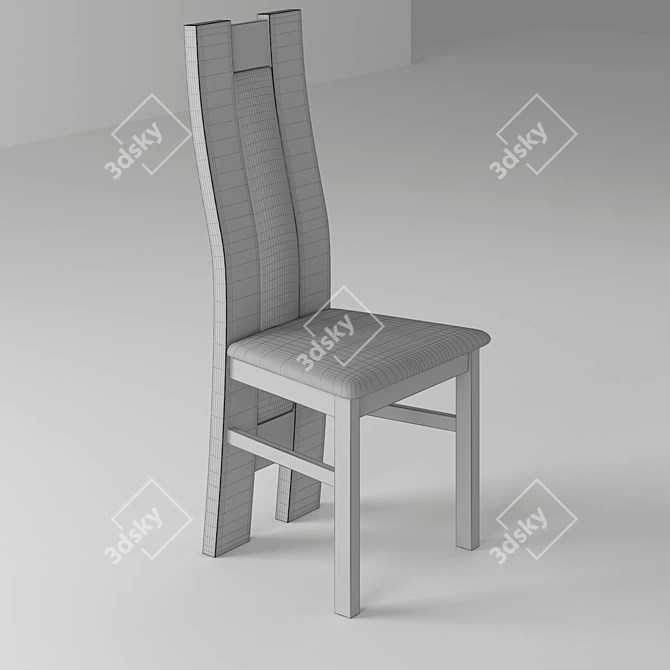 Title: Classic Oak Chair - Elegant Vintage Design 3D model image 2