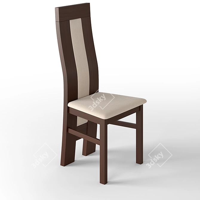 Classic Oak Chair - Elegant Design 3D model image 1