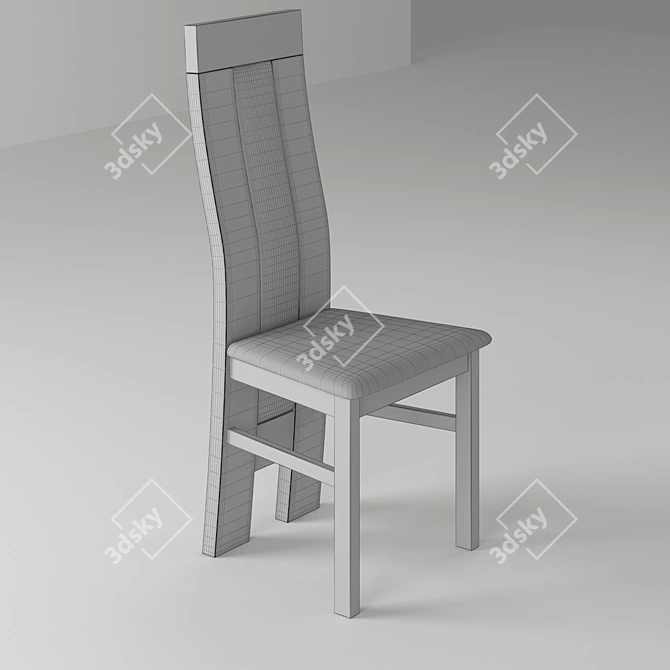 Classic Oak Chair - Elegant Design 3D model image 2