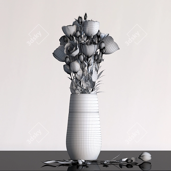 Elegant Lisianthus Bouquet 3D model image 2