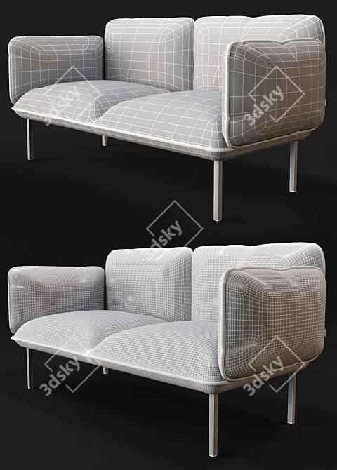 WOUD Nakki - Stylish Two-Seater Sofa 3D model image 3