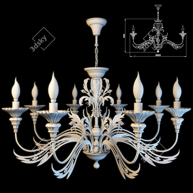 Elegant Maytoni Coperto Chandelier 3D model image 2
